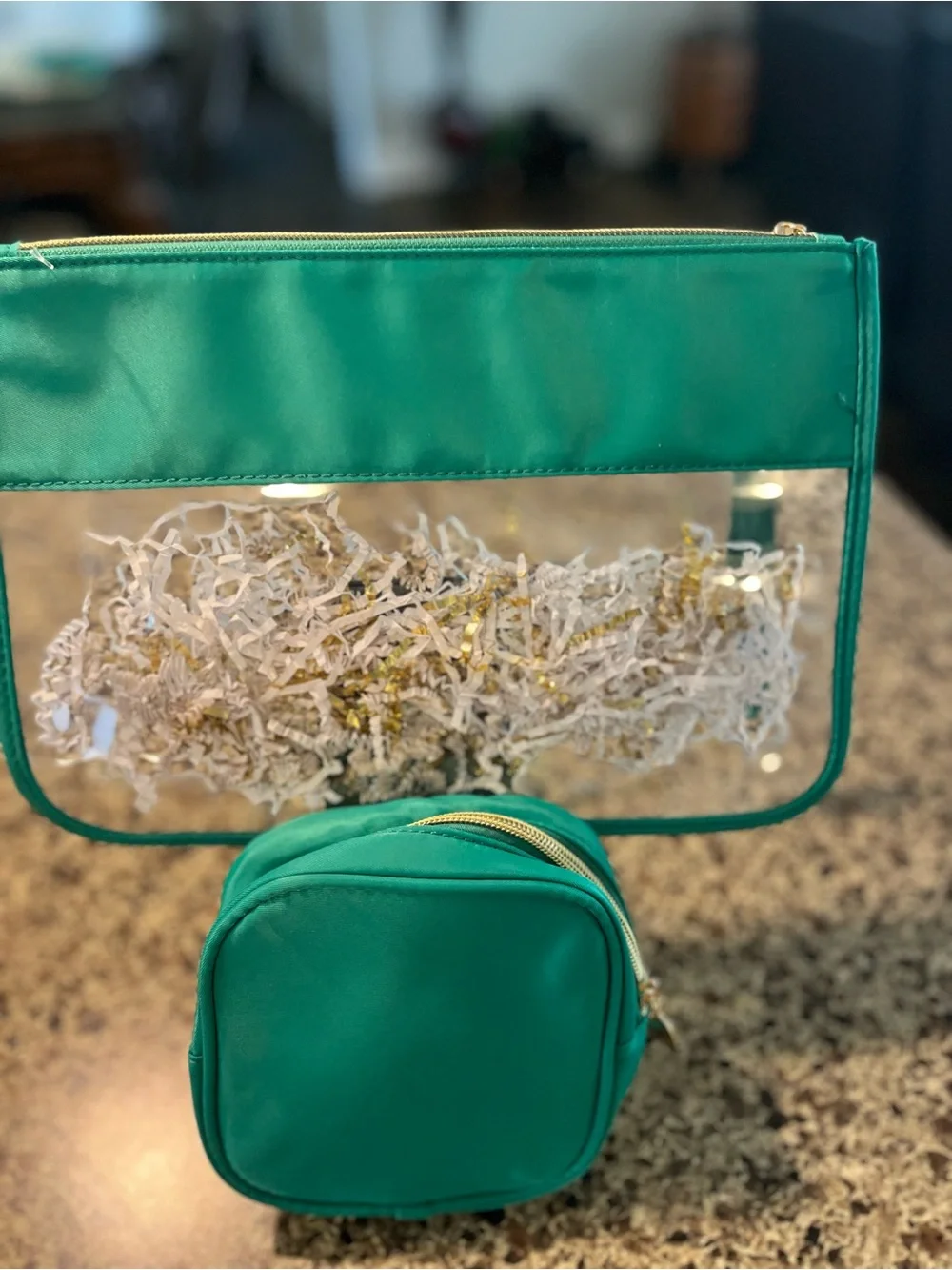 Green 'GOLF' Clear Pouch Set